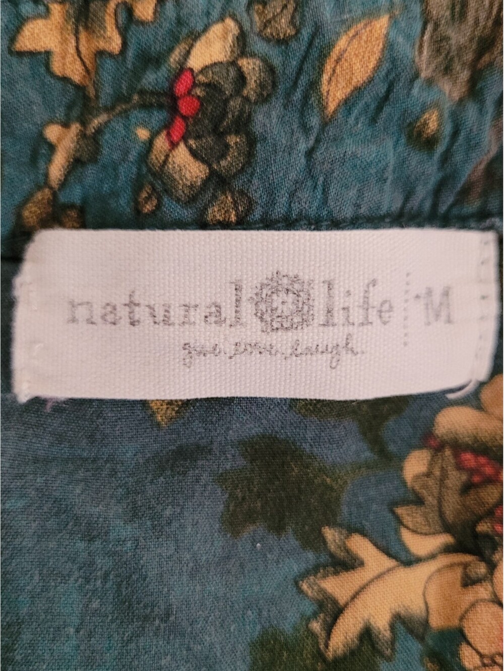 Natural Life Ansley Tunic Shirt Dress Patchwork Floral Design Sz Med Cottagecore - Picture 7 of 9